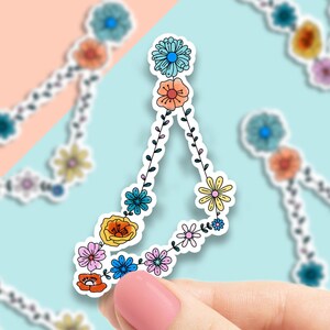 Sticker zodiaque Capricorne croquis floral, sticker zodiaque Capricorne, sticker astrologie, sticker zodiaque, signes astrologiques, sticker pour ordinateur portable