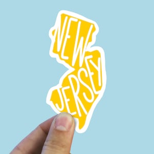 Minimal New Jersey state vinyl sticker, custom stickers, New Jersey, travel sticker, trendy stickers, Laptop decal,