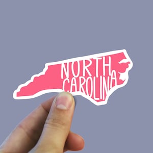 Minimal North Carolina state vinyl sticker, custom stickers, North Carolina, travel sticker, trendy stickers, Laptop decal,