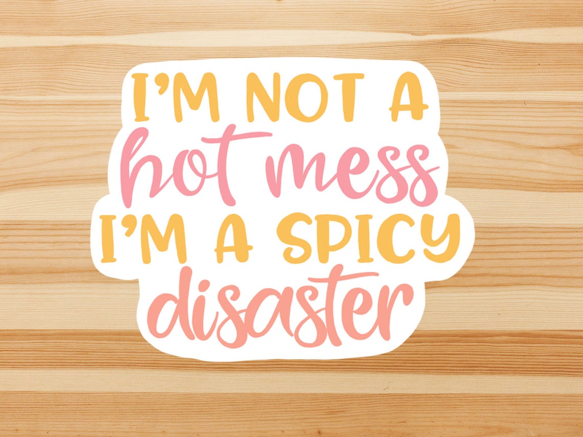 Im not a hot mess Im a spicy disaster vinyl sticker laptop Etsy