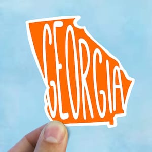 Minimal Georgia state vinyl sticker, custom stickers, Georgia, travel sticker, trendy stickers, Laptop decal,