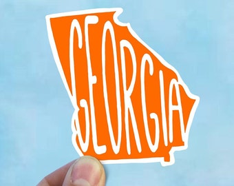 Minimal Georgia state vinyl sticker, custom stickers, Georgia, travel sticker, trendy stickers, Laptop decal,