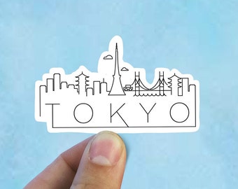 Tokyo skyline vinyl sticker, Japan,Best friend gift, birthday gift, , laptop sticker