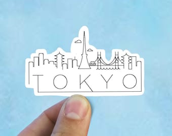 Tokyo skyline vinyl sticker, Japan,Best friend gift, birthday gift, , laptop sticker