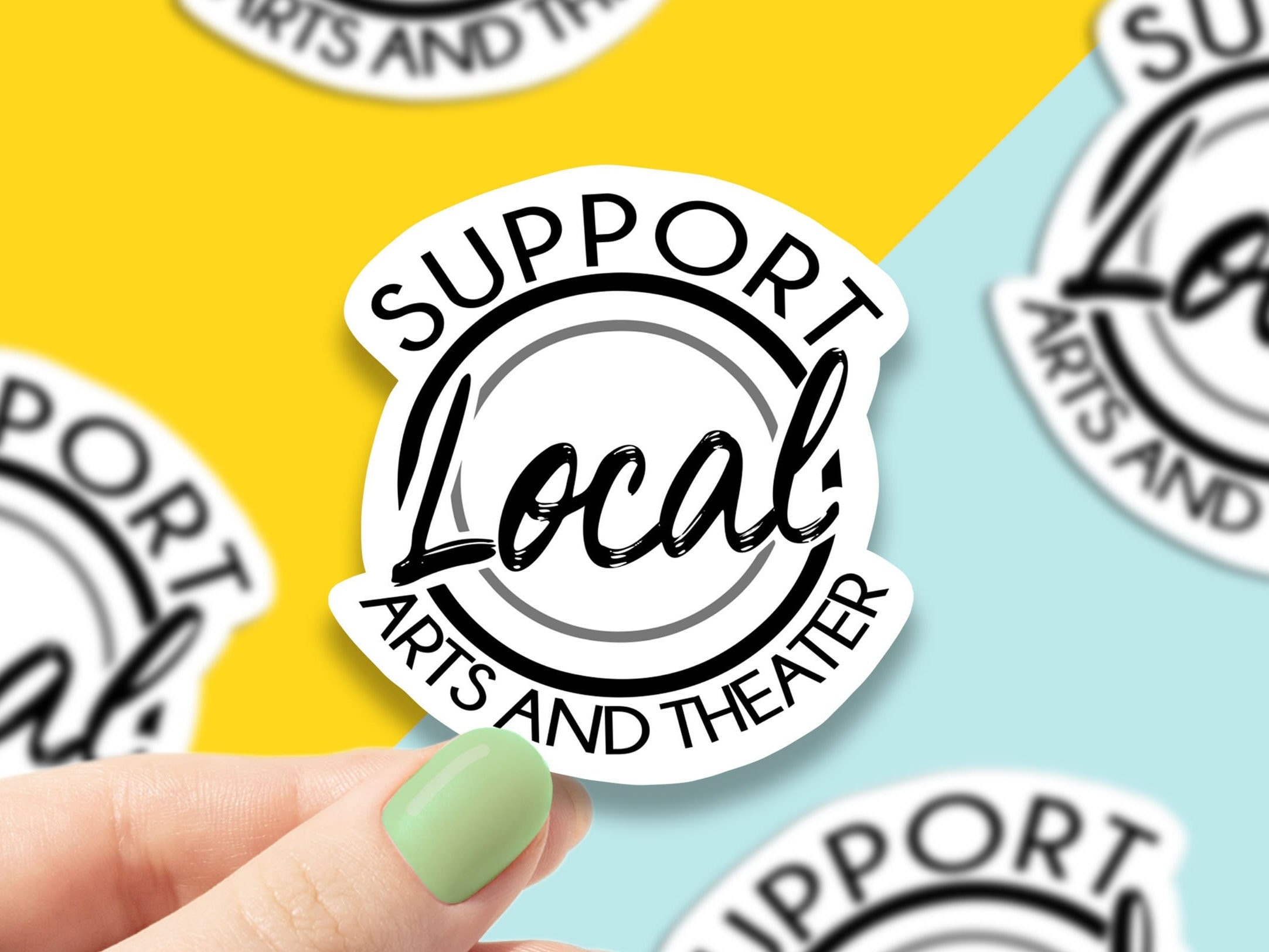 Support Local Arts and Theater Vinyl Sticker, Theater Gifts, Funny ...