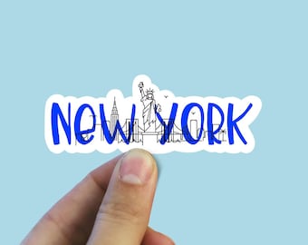 Colorful New York skyline vinyl sticker, Manhattan,Best friend gift, birthday gift, , laptop sticker