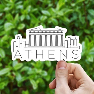 Athens skyline vinyl sticker, Greece, travel stickers, Best friend gift, birthday gift, , laptop sticker