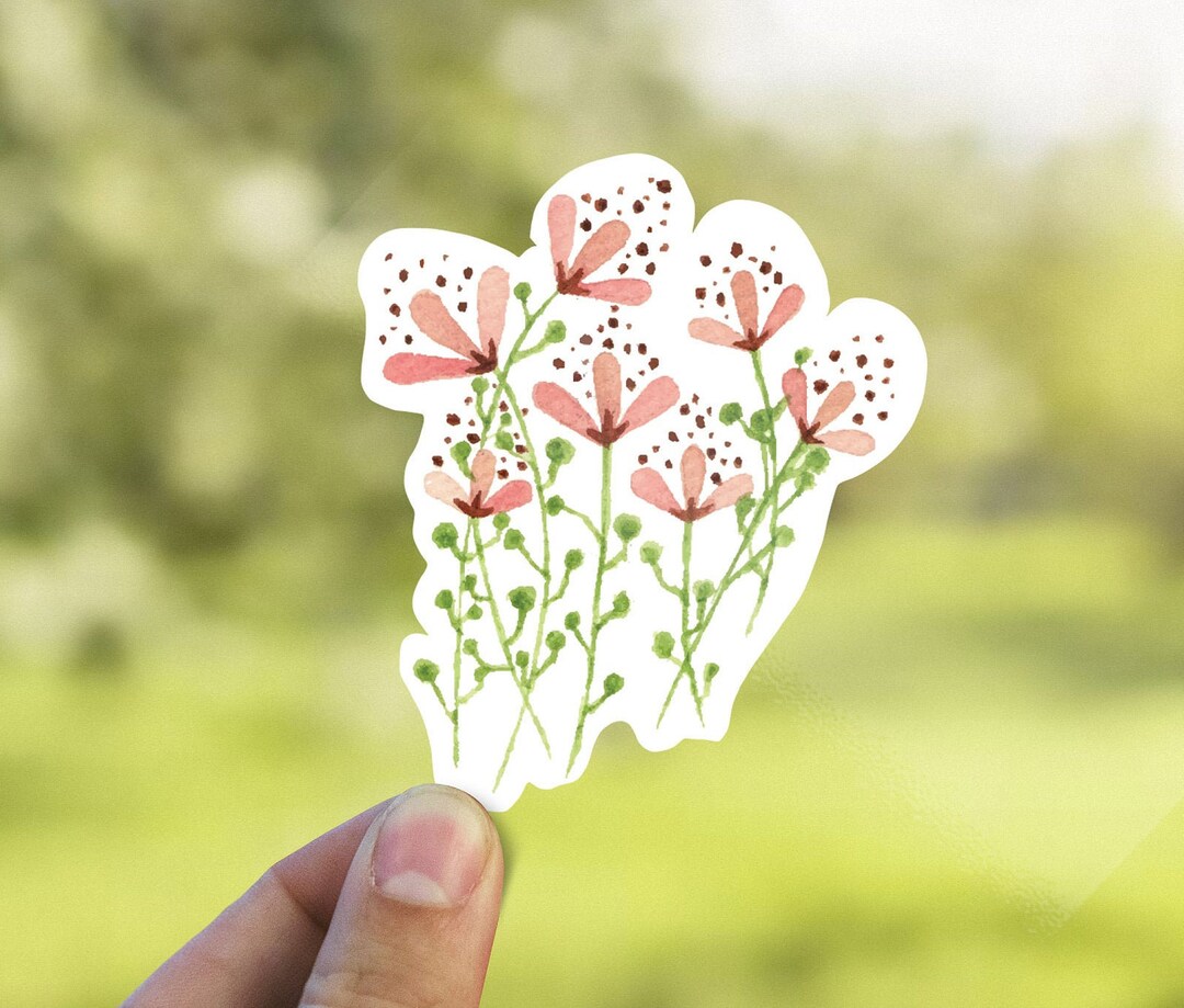 Sticker Floer Wildflower Sticker, Flowers Sticker, Flower Sticker, , Laptop Sticker ...