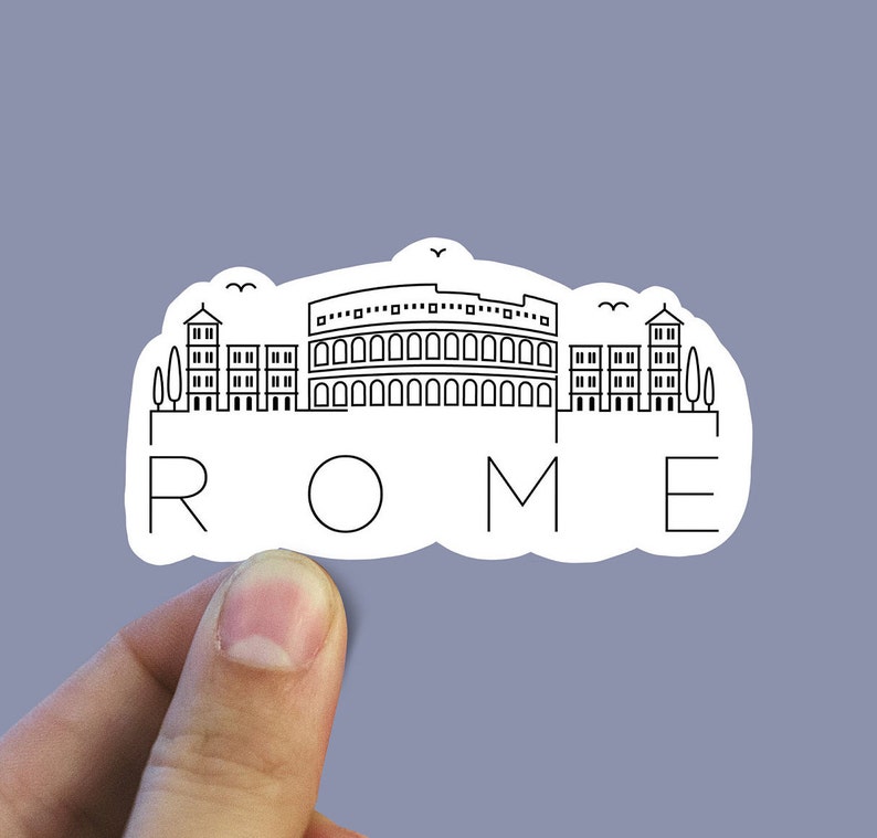 Rome skyline vinyl sticker, travel stickers, Italy, Best friend gift, birthday gift, , laptop sticker image 1