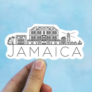Jamaica skyline vinyl sticker, Best friend gift, birthday gift, , laptop sticker