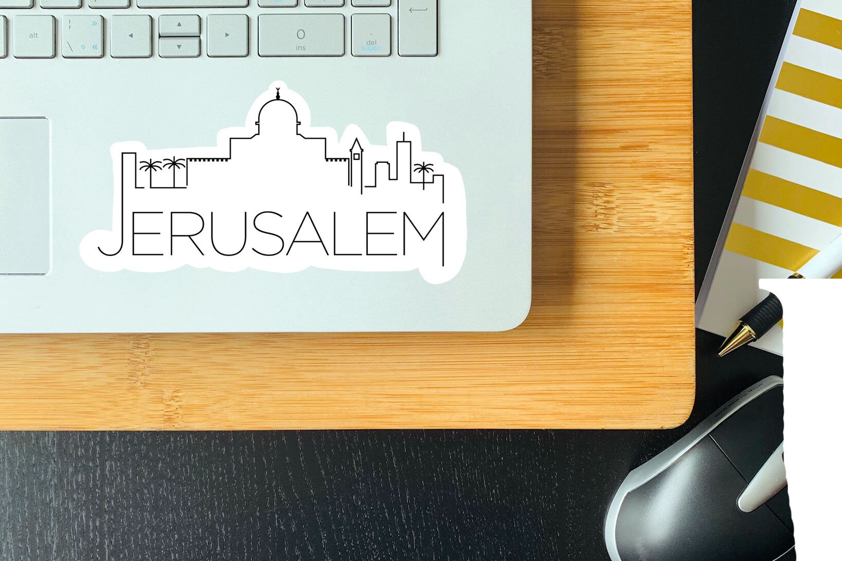 Jerusalem Skyline Vinyl Sticker, Travel Stickers, Israel, Best Friend ...