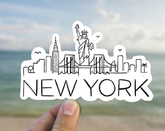 New York skyline vinyl sticker, Manhattan,Best friend gift, birthday gift, , laptop sticker