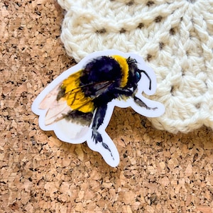 Watercolor bubble bee sticker, Bee sticker, Bumble bee, laptop stickers, waterproof stickers