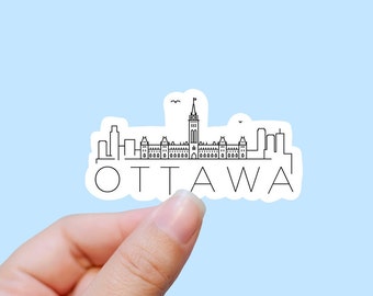 Pegatina de vinilo con el horizonte de Ottawa, Canadá, regalo para mejor amigo/a, regalo de cumpleaños, pegatina para portátil