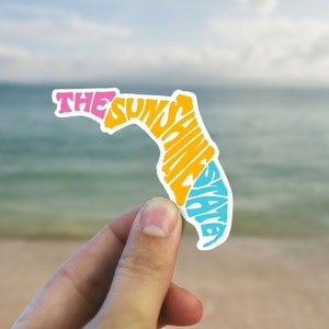 Florida outline sticker, Florida,  waterproof state sticker, travel sticker, Laptop decal,