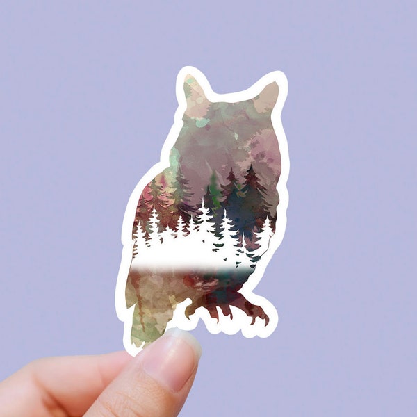 Wilderness owl vinyl sticker, forest sticker, best friend gift, laptop sticker, , sarcastic gift