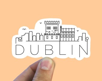 Dublin skyline vinyl sticker, Ireland,Best friend gift, birthday gift, , laptop sticker