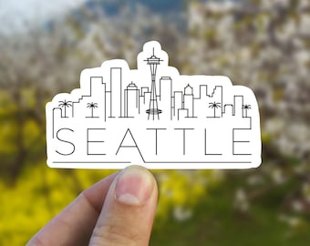 Seattle skyline vinyl sticker, Washington state, Best friend gift, birthday gift, , laptop sticker