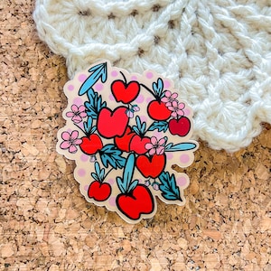 Cherry fields vinyl Sticker, Cherry stickers, water bottle stickers, tumbler stickers, laptop stickers, waterproof sticker