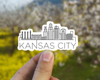 Kansas City skyline vinyl sticker, Kansas,Best friend gift, birthday gift, , laptop sticker