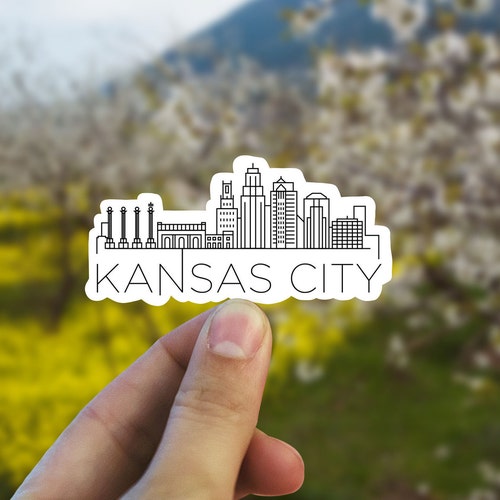 Kansas City Skyline Vinyl Sticker Kansasbest Friend Gift Etsy