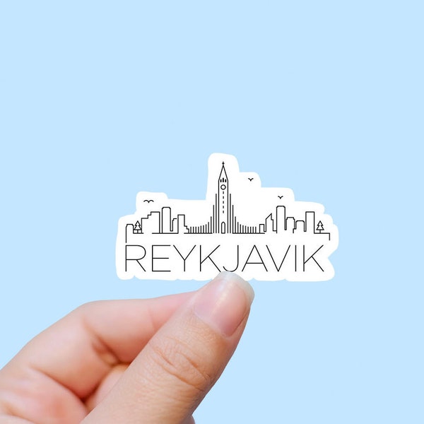 Reykjavik skyline vinyl sticker, Iceland,Best friend gift, birthday gift, laptop stickers