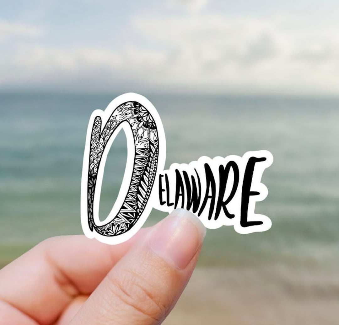 Delaware Tangle Sticker, Waterproof State Sticker, Travel Sticker ...