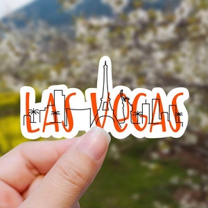 Sticker vinyle horizon coloré de Las Vegas, stickers de voyage, stickers Nevada, cadeau meilleur ami, cadeau d'anniversaire, sticker pour ordinateur portable