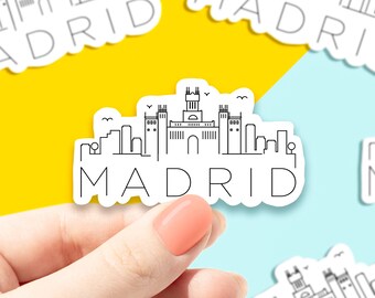 Madrid skyline vinyl sticker, Spain,Best friend gift, birthday gift, laptop sticker