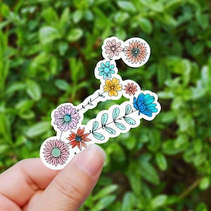 Leo sketch florals zodiac sticker, Leo zodiac sticker, astrology sticker, zodiac sticker, star signs, , laptop decal