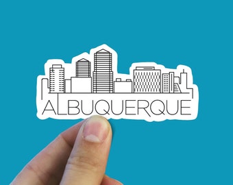 Albuquerque skyline vinyl sticker, New Mexico,Best friend gift, birthday gift, , laptop sticker