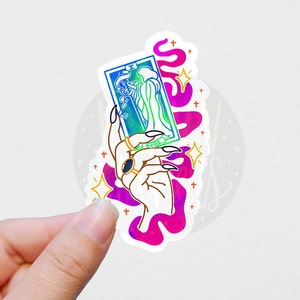 Card reading vinyl Sticker, witchy stickers, adult stickers, water bottle stickers, laptop sticker