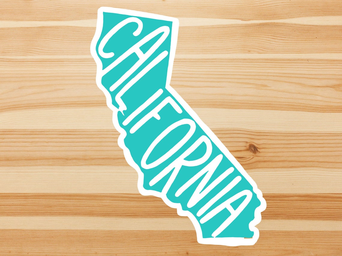 Minimal California State Vinyl Sticker, Custom Stickers, California ...