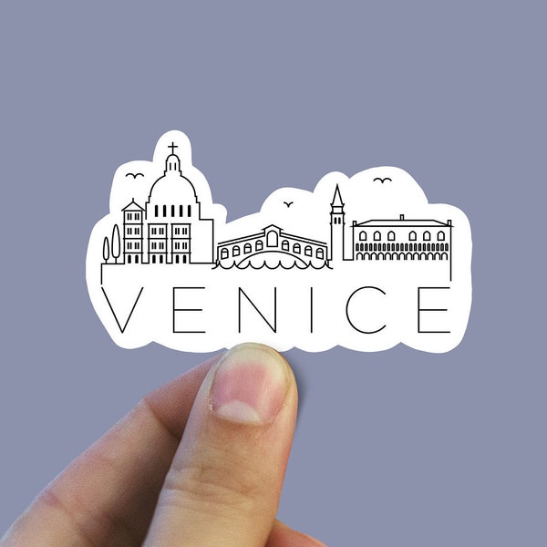 Autocollant en vinyle Venise skyline, autocollants de voyage, Italie, cadeau meilleur ami, cadeau d'anniversaire, autocollant pour ordinateur portable