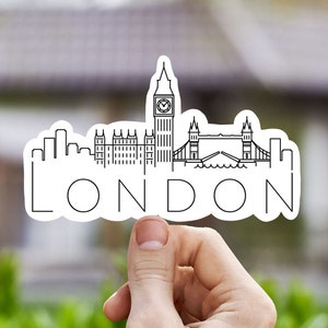 London skyline vinyl sticker, travel stickers, Britain, Best friend gift, birthday gift, , laptop sticker