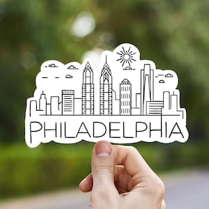 Philadelphia skyline vinyl sticker, Pennsylvania,Best friend gift, birthday gift, , laptop sticker