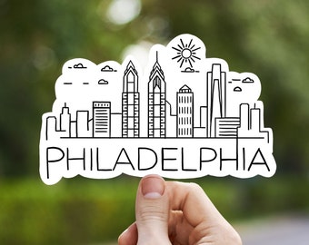 Philadelphia skyline vinyl sticker, Pennsylvania,Best friend gift, birthday gift, , laptop sticker