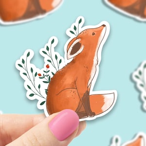 Sticker vinyle renard aquarelle, sticker renard, cadeau meilleur ami, sticker pour ordinateur portable, cadeau sarcastique