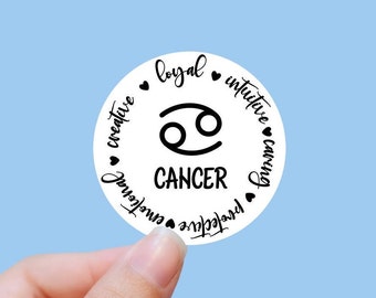 Cancer traits sticker, Cancer zodiac sticker, astrology sticker, zodiac sticker, star signs, , laptop decal