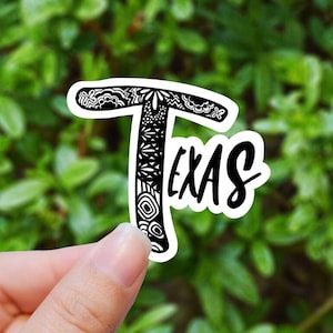 Texas tangle sticker, waterproof state sticker, travel sticker, Laptop decal, state nicknames, Texas stickers