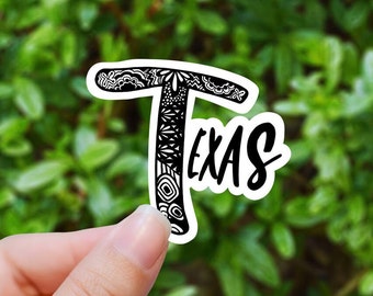 Texas tangle sticker, waterproof state sticker, travel sticker, Laptop decal, state nicknames, Texas stickers