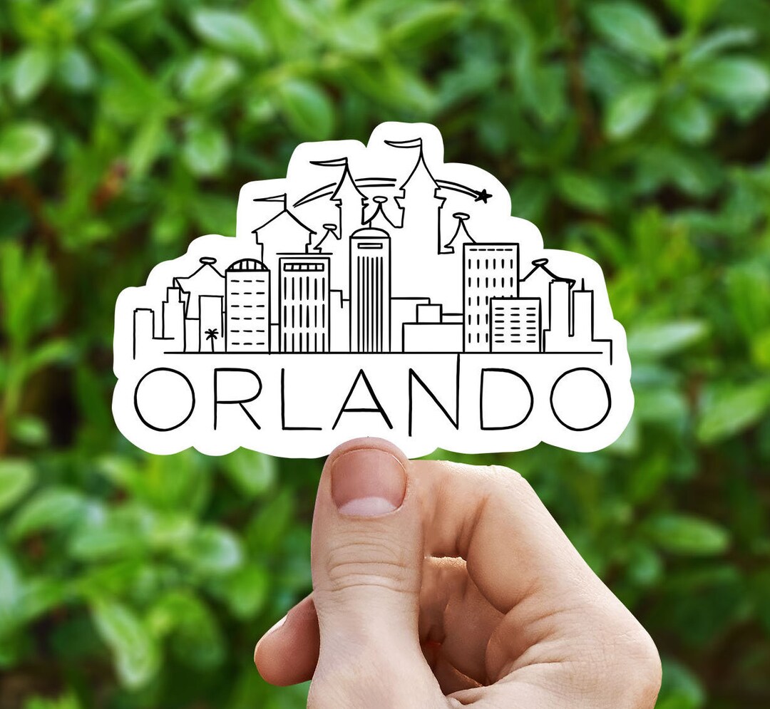 Orlando Skyline Vinyl Sticker Travel Stickers Florida Best Etsy
