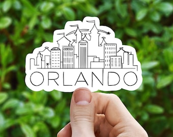 Orlando skyline vinyl sticker, travel stickers, Florida, Best friend gift, birthday gift, , laptop sticker