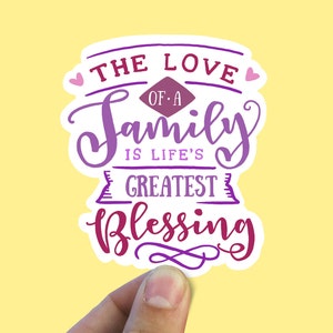 L'amour d'une famille est la plus grande bénédiction d'une vie, cadeau de fête des mères, citations motivantes, cadeau du meilleur ami, cadeau amusant