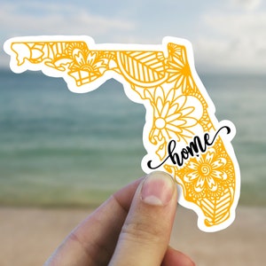 Florida mandala state home  vinyl sticker, waterproof state sticker, travel sticker, Laptop decal,