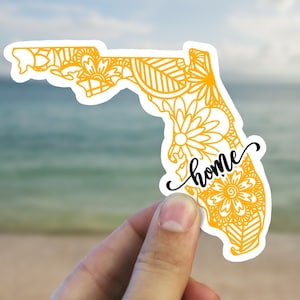 Florida mandala state home  vinyl sticker, waterproof state sticker, travel sticker, Laptop decal,