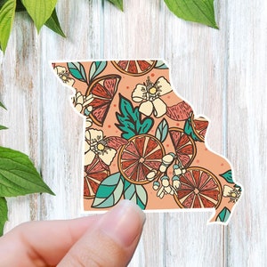 Missouri grapefruit  sticker, Missouri decal, waterproof state sticker, travel sticker, Laptop decal,