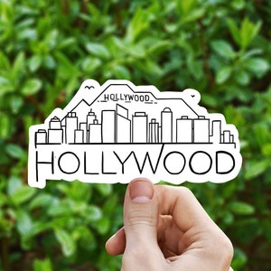 Hollywood skyline vinyl sticker, California,Best friend gift, birthday gift, , laptop sticker