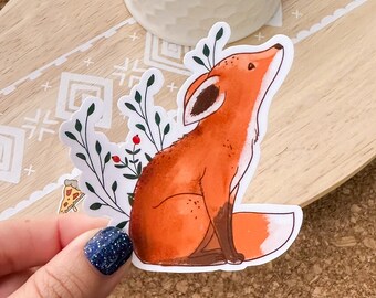 Watercolor fox vinyl sticker, fox sticker, best friend gift, laptop sticker, , sarcastic gift