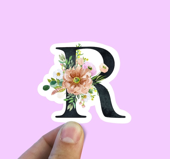 Spring Flower Letter R Vinyl Sticker Monogram Best Friend | Etsy